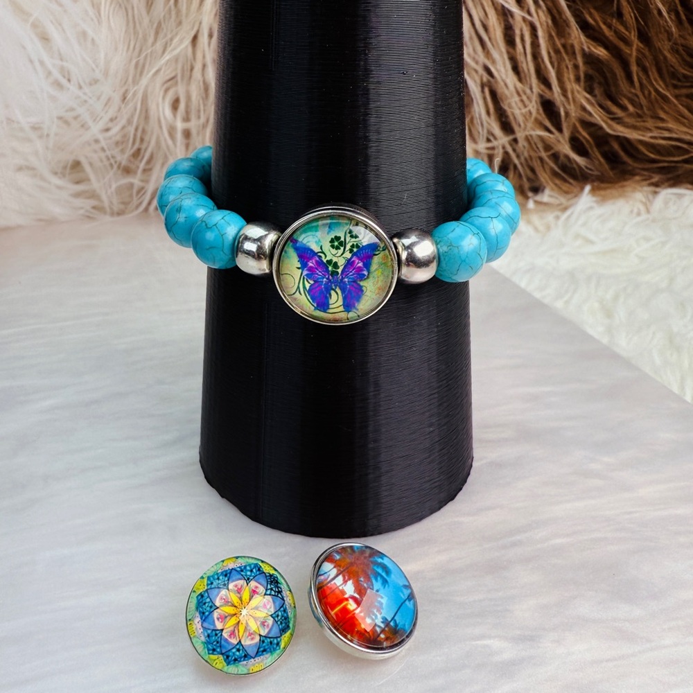 Ginger Snap Multi Colored Turquoise Blue Beaded S… - image 5